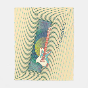 Cobertor De Velo Nome Personalizado Legal do Violão Elétrico Teal