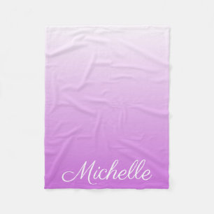 Cobertor De Velo Nome personalizado Lilac roxo ombre