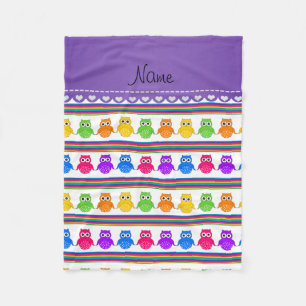 Cobertor De Velo Nome personalizado: listras brancas do arco-íris