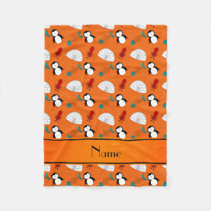 Cobertor De Velo Nome personalizado lula de peixe-ogro de pinguins