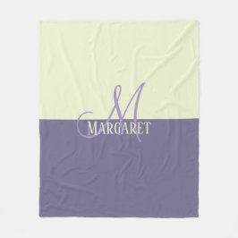 Cobertor De Velo Nome personalizado moderno estiloso roxo branco