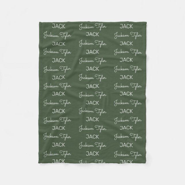 Cobertor De Velo Nome Personalizado Moderno Fleece Baby Blanket (Frente)