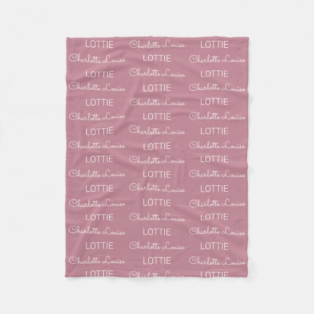 Cobertor De Velo Nome Personalizado Moderno Fleece Baby Blanket (Frente)