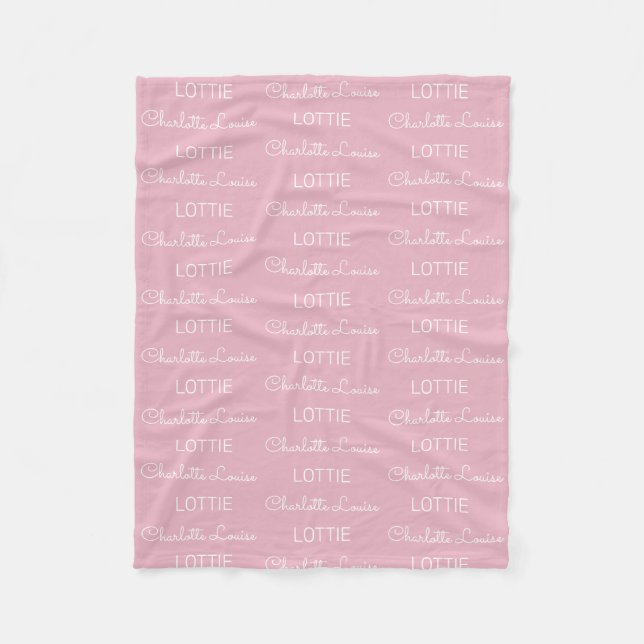 Cobertor De Velo Nome Personalizado Moderno Fleece Baby Blanket (Frente)