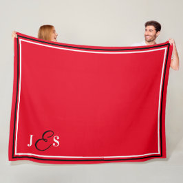 Cobertor De Velo Nome Personalizado Monogrammed Red Stadium Blanket