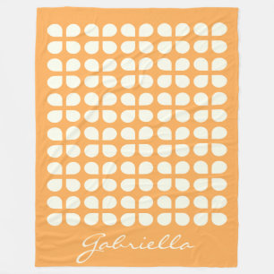 Cobertor De Velo Nome Personalizado Mostarda Amarelo-Amarelo-Quente