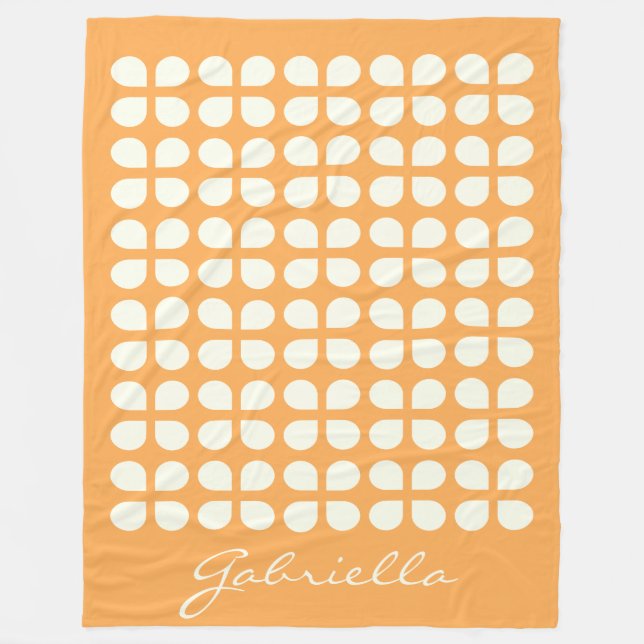 Cobertor De Velo Nome Personalizado Mostarda Amarelo-Amarelo-Quente (Frente)