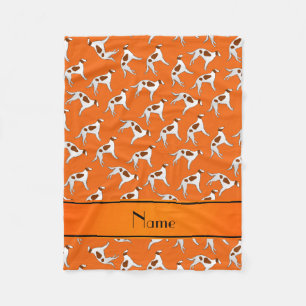 Cobertor De Velo Nome personalizado padrão de cão laranja borzoi