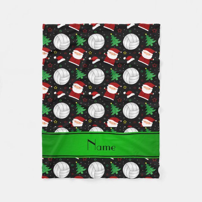 Cobertor De Velo Nome personalizado padrão de natal de voleibol pre (Frente)