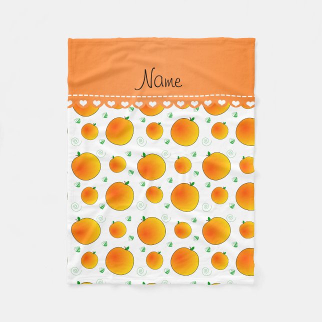 Cobertor De Velo Nome personalizado pêssegos verdes espiral (Frente)