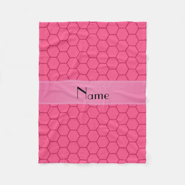 Cobertor De Velo Nome personalizado pink honeycomb (Frente)