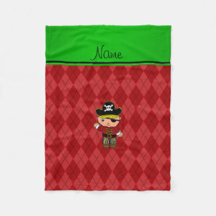 Cobertor De Velo Nome personalizado: pirate red argyle