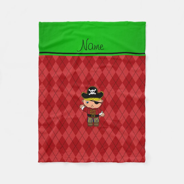 Cobertor De Velo Nome personalizado: pirate red argyle (Frente)
