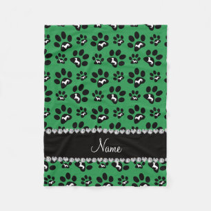 Cobertor De Velo Nome personalizado: pranchas de cães verdes