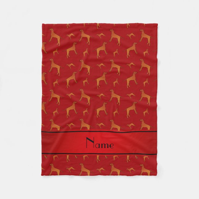 Cobertor De Velo Nome personalizado Red Rhodesian ridgeback (Frente)