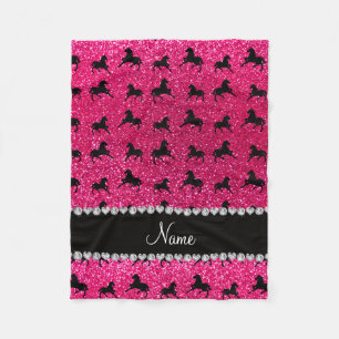 Cobertor De Velo Nome personalizado rosa cor-de-rosa para cavalos b