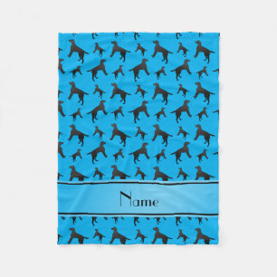 Cobertor De Velo Nome personalizado sky blue Labrador Retriever