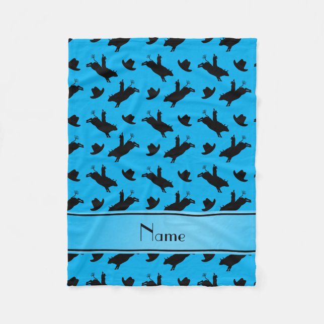 Cobertor De Velo Nome personalizado sky blue rodeo bulride (Frente)