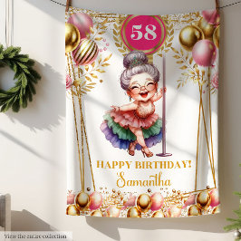 Cobertor De Velo Nome Personalizado Vovó Engraçada Escova Dourada