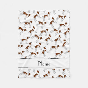 Cobertor De Velo Nome personalizado: White brittany spaniel dog