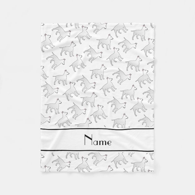 Cobertor De Velo Nome personalizado White bull terrier dog (Frente)