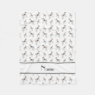 Cobertor De Velo Nome personalizado: White Fox terrier dog