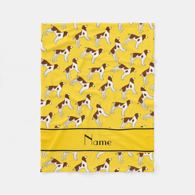 Cobertor De Velo Nome personalizado "yellow brittany spaniel dog" (Frente)