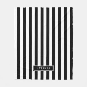 Cobertor De Velo Nome preto e branco do costume das listras