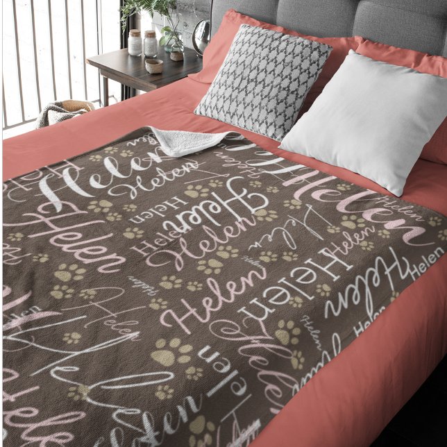 Cobertor De Velo Nome repetitivo e Pata-Cachorro para o castanho-ac (Criador carregado)