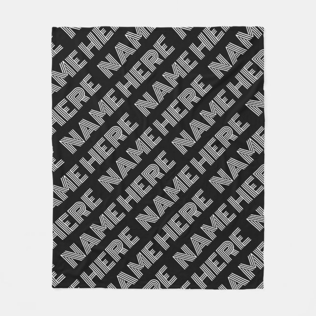 Cobertor De Velo Nome Retromoderno Negrito ou Padrão do Word (Frente)