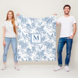 Cobertor De Velo Nome Toile de Jouy Azul Francês