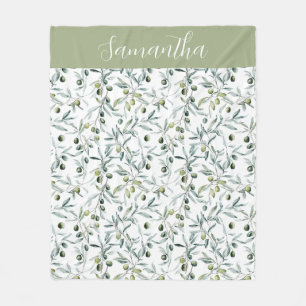 Cobertor De Velo Nome Verde Salvia Francês Country Aquarela Oliva