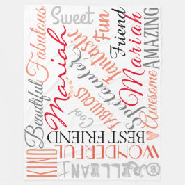 Cobertor De Velo Nomes, Cores e Palavras Personalizados da Amizade