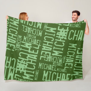 Cobertor De Velo Nomes de Sage repetidos em uma Floresta Verde