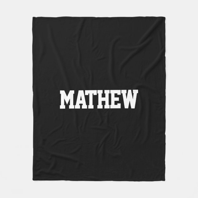 Cobertor De Velo Nomes em negrito preto e branco (Frente)