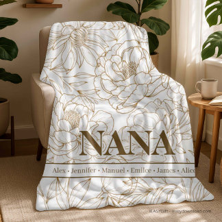 Cobertor De Velo Nomes NANA Personalizados Marrom
