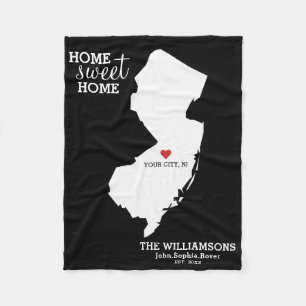 Cobertor De Velo Nomes Personalizados do Mapa do Estado de Nova Jer