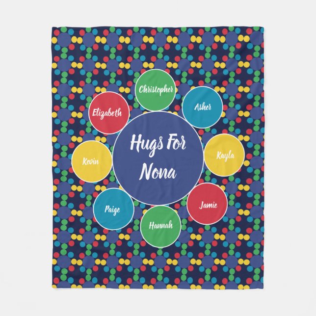 Cobertor De Velo Nona Vovó Vovó Família Abraça Monograma (Frente)