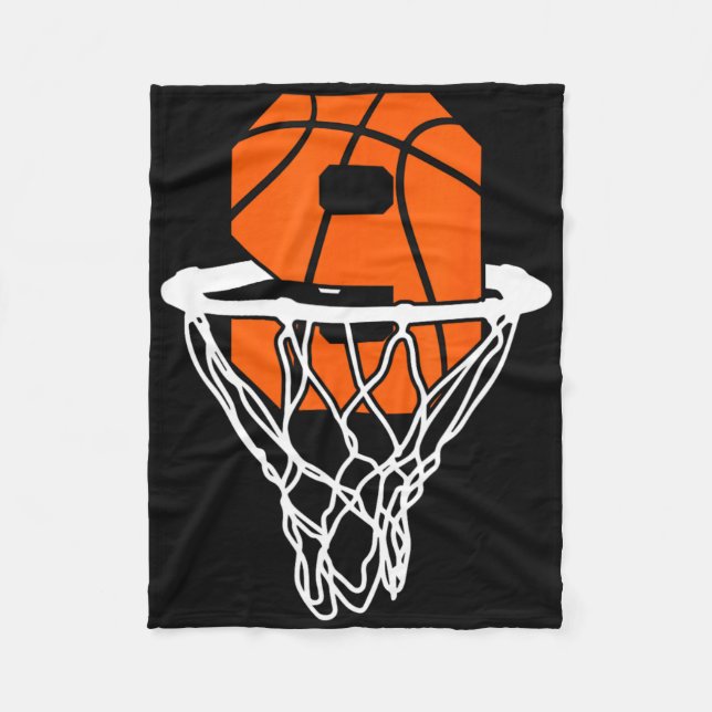 Cobertor De Velo Nono Aniversário Basquete Nove Anos Rapazes De 9 A (Frente)