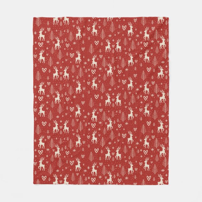 Cobertor De Velo Nordic Yuletide Reindeer (Frente)