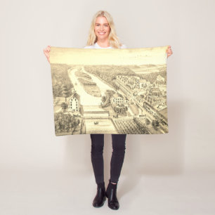 Cobertor De Velo North Aurora Illinois Stone Lithograph 1871 Art