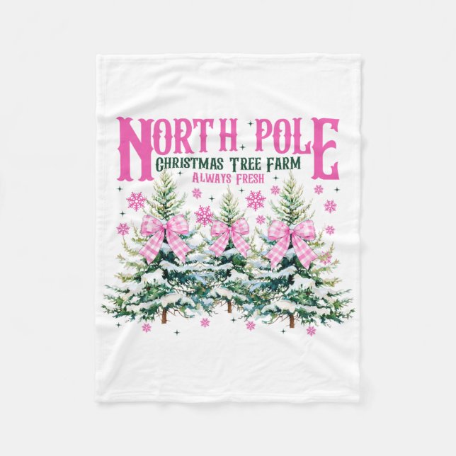 Cobertor De Velo North-pole Christmas Tree Always Fresh Coquette Bo (Frente)