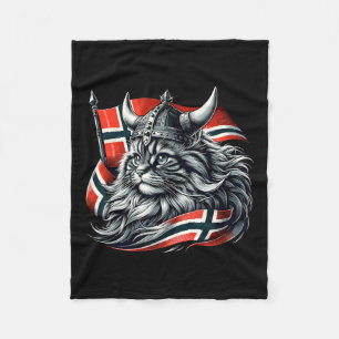 Cobertor De Velo Norueguês de Cat Viking Norway Flag