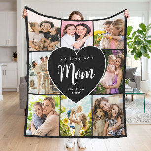 Cobertor De Velo Nós Te Amamos Mamãe Colagem Personalizada de 8 Fot