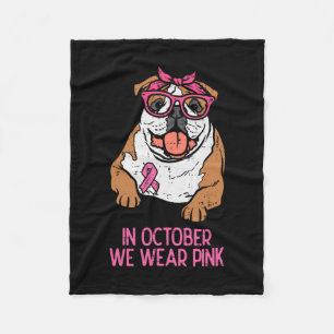 Cobertor De Velo Nós Vestimos Inglês Rosa Bulldog Cancer de Mama Aw