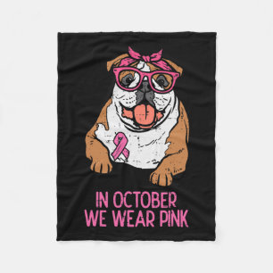Cobertor De Velo Nós Vestimos Inglês Rosa Bulldog Cancer de Mama Aw