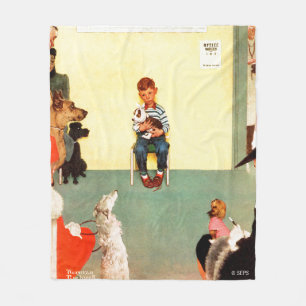 Cobertor De Velo Nos veterinários por Norman Rockwell