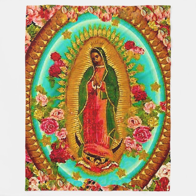 Cobertor De Velo Nossa Senhora Guadalupe Santo Virgem Mexicana Mari (Frente)