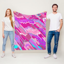 Cobertor De Velo Nostalgia Pop Art em Magenta