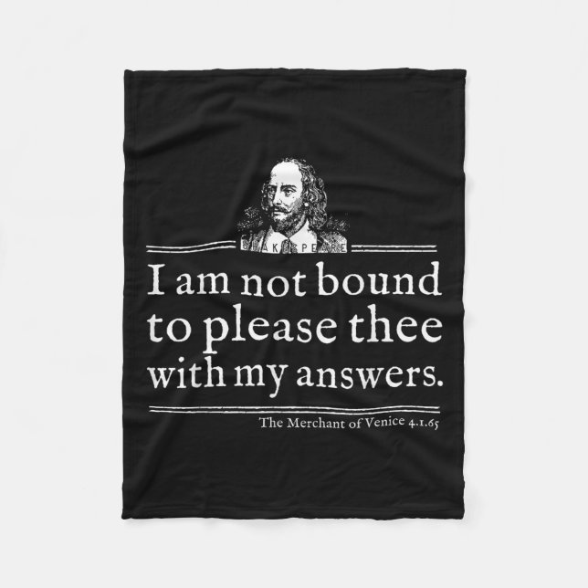 Cobertor De Velo Not Bound To Please Shakespeare Quote Shirt Theate (Frente)